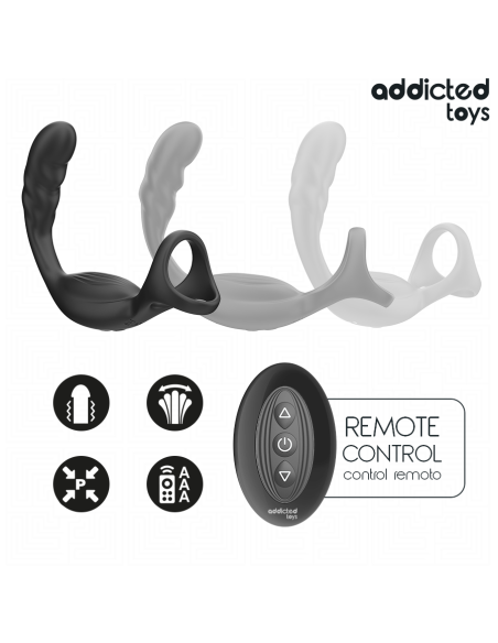 ADDICTED TOYS ANILLO DOBLE VIBRADOR PROSTATICO CONTROL REMOTO