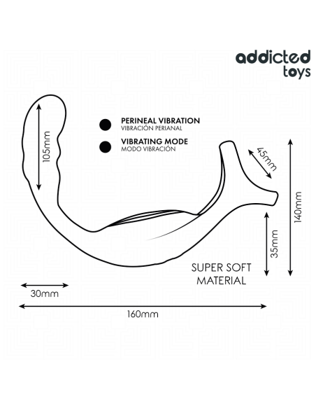 ADDICTED TOYS ANILLO DOBLE VIBRADOR PROSTATICO CONTROL REMOTO