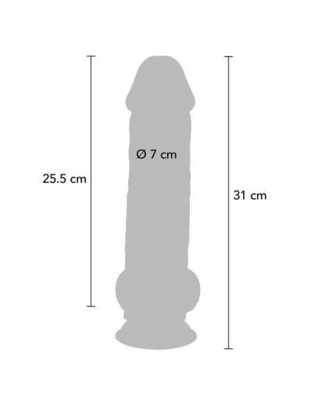 GET REAL PENE REALASTICO DELUXE CON TESTACULOS EXTRA GRUESO 31 CM