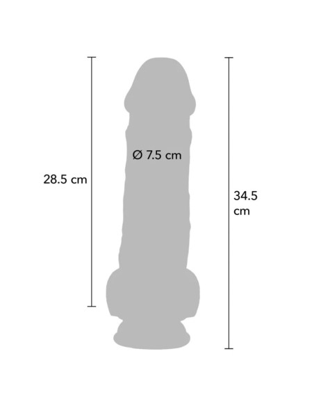 GET REAL PENE REALASTICO DELUXE CON TESTACULOS EXTRA GRUESO 345 CM