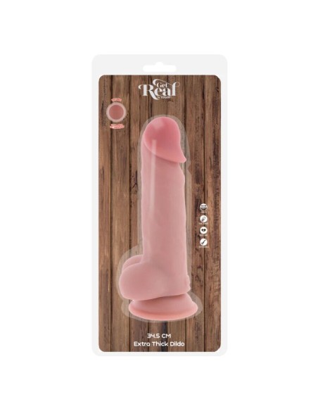 GET REAL PENE REALASTICO DELUXE CON TESTACULOS EXTRA GRUESO 345 CM