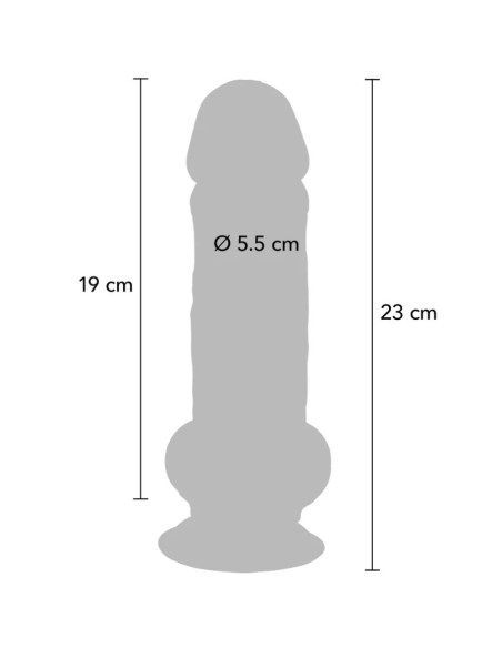 GET REAL PENE REALASTICO DELUXE CON TESTACULOS EXTRA GRUESO 23 CM