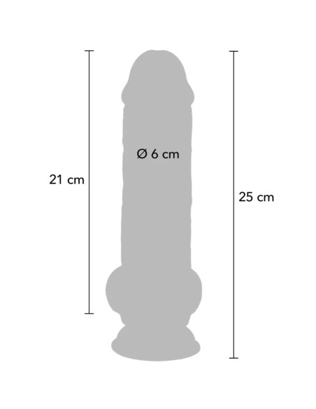 GET REAL PENE REALASTICO DELUXE CON TESTACULOS EXTRA GRUESO 25 CM