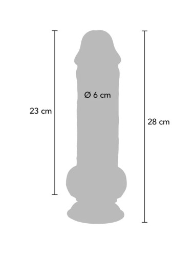 GET REAL PENE REALASTICO DELUXE CON TESTACULOS EXTRA GRUESO 28 CM