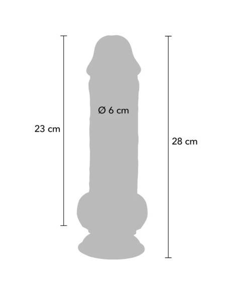 GET REAL PENE REALASTICO DELUXE CON TESTACULOS EXTRA GRUESO 28 CM
