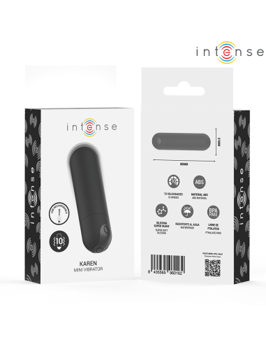 INTENSE KAREN MINI BALA VIBRADORA 10 MODOS RECARGABLE NEGRO