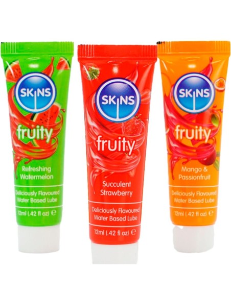 SKINS FRUITY LUBES KIT LUBRICANTES SANDAA FRESA MANGO 3 x 12 ML