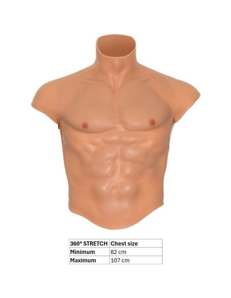 HIDDEN DESIRE ALTER EGO CAMISETA SILICONA TORSO MASCULINO CON ABDOMINALES NATURAL
