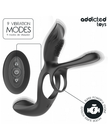 ADDICTED TOYS DOBLE ANILLO PARA EL PENE CON ESTIMULADOR DE CLATORIS