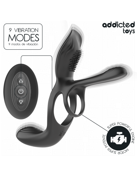 ADDICTED TOYS DOBLE ANILLO PARA EL PENE CON ESTIMULADOR DE CLATORIS