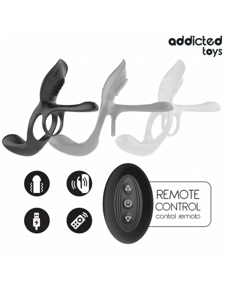 ADDICTED TOYS DOBLE ANILLO PARA EL PENE CON ESTIMULADOR DE CLATORIS