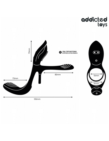 ADDICTED TOYS DOBLE ANILLO PARA EL PENE CON ESTIMULADOR DE CLATORIS