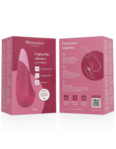 WOMANIZER VIBE VIBRADOR LAY ON SILENCIOSO ROSA OSCURO