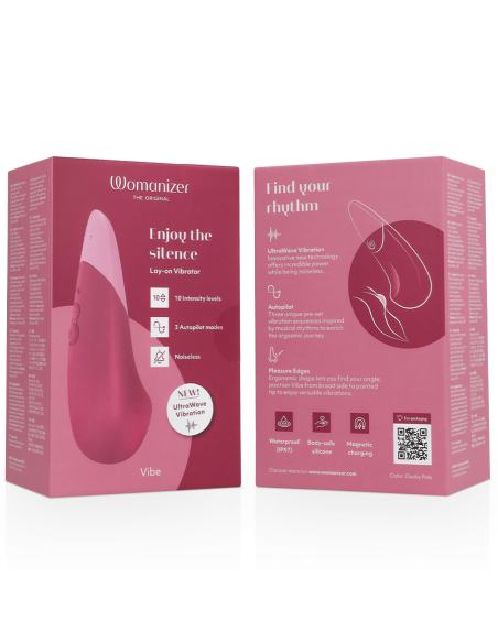 WOMANIZER VIBE VIBRADOR LAY ON SILENCIOSO ROSA OSCURO