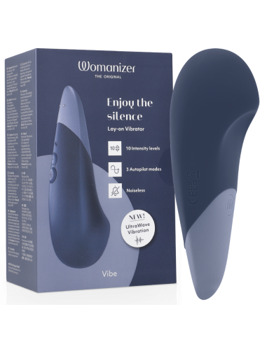 WOMANIZER VIBE VIBRADOR LAY ON SILENCIOSO AZUL OSCURO