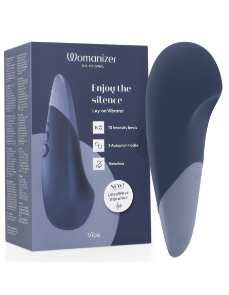 WOMANIZER VIBE VIBRADOR LAY ON SILENCIOSO AZUL OSCURO