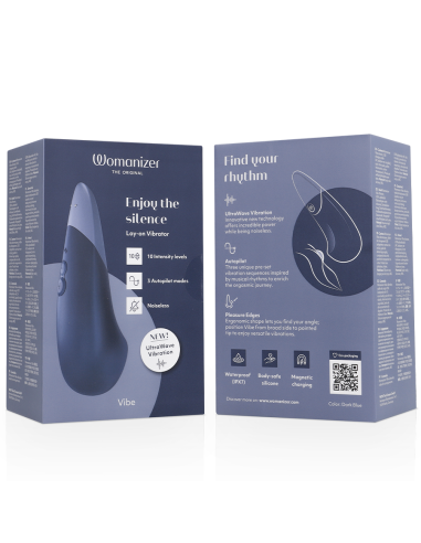 WOMANIZER VIBE VIBRADOR LAY ON SILENCIOSO AZUL OSCURO