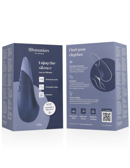 WOMANIZER VIBE VIBRADOR LAY ON SILENCIOSO AZUL OSCURO