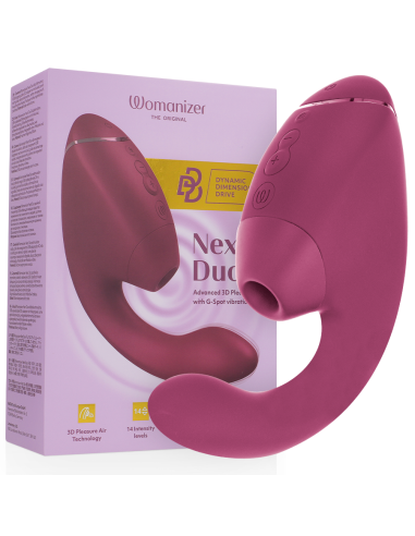 WOMANIZER DUO NEXT ESTIMULADOR VIBRADOR DUAL CLATORIS PUNTOAG ROSA