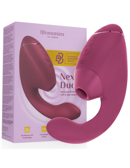 WOMANIZER DUO NEXT ESTIMULADOR VIBRADOR DUAL CLATORIS PUNTOAG ROSA