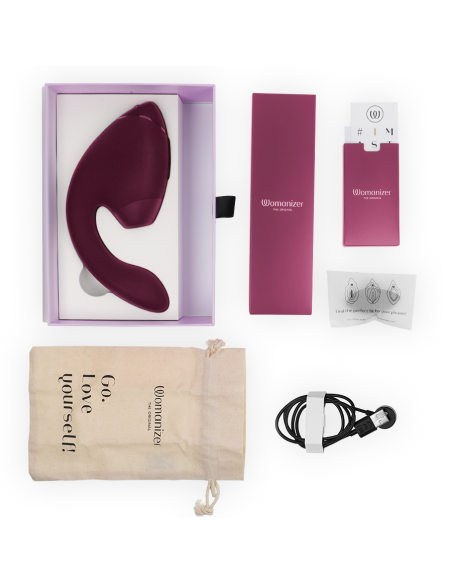 WOMANIZER DUO NEXT ESTIMULADOR VIBRADOR DUAL CLATORIS PUNTOAG ROSA