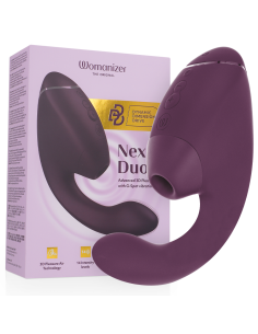 WOMANIZER DUO NEXT ESTIMULADOR VIBRADOR DUAL CLATORIS PUNTOAG MORADO