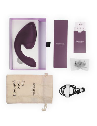 WOMANIZER DUO NEXT ESTIMULADOR VIBRADOR DUAL CLATORIS PUNTOAG MORADO