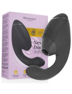 WOMANIZER DUO NEXT ESTIMULADOR VIBRADOR DUAL CLATORIS PUNTOAG NEGRO
