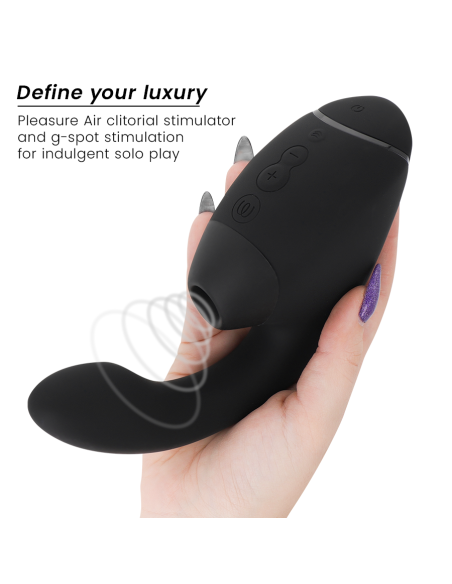 WOMANIZER DUO NEXT ESTIMULADOR VIBRADOR DUAL CLATORIS PUNTOAG NEGRO