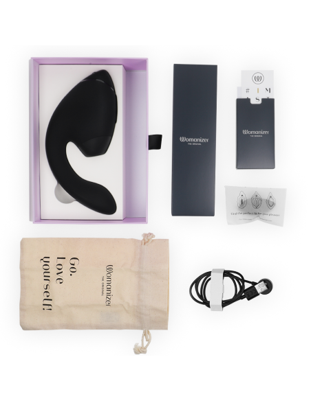 WOMANIZER DUO NEXT ESTIMULADOR VIBRADOR DUAL CLATORIS PUNTOAG NEGRO