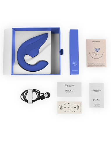 WOMANIZER BLEND ESTIMULADOR VIBRADOR RABBIT AZUL