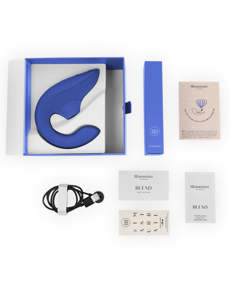 WOMANIZER BLEND ESTIMULADOR VIBRADOR RABBIT AZUL