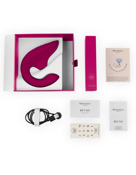 WOMANIZER BLEND ESTIMULADOR VIBRADOR RABBIT FUCSIA