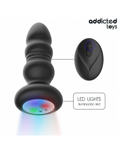 ADDICTED TOYS PLUG ANAL VIBRADOR THRUSTING Y LUZ LED CONTROL REMOTO
