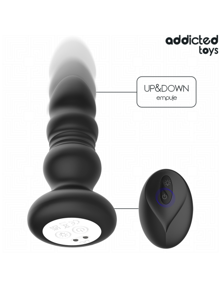 ADDICTED TOYS PLUG ANAL VIBRADOR THRUSTING Y LUZ LED CONTROL REMOTO