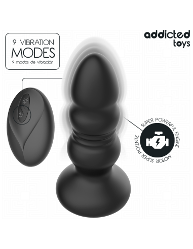 ADDICTED TOYS PLUG ANAL VIBRADOR THRUSTING Y LUZ LED CONTROL REMOTO