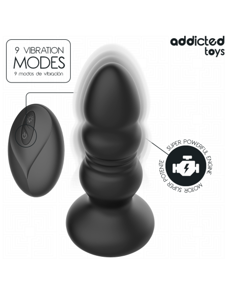 ADDICTED TOYS PLUG ANAL VIBRADOR THRUSTING Y LUZ LED CONTROL REMOTO