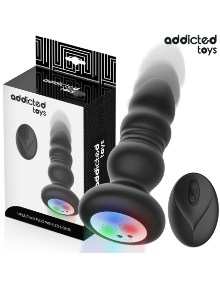 ADDICTED TOYS PLUG ANAL VIBRADOR THRUSTING Y LUZ LED CONTROL REMOTO