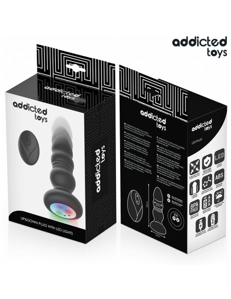 ADDICTED TOYS PLUG ANAL VIBRADOR THRUSTING Y LUZ LED CONTROL REMOTO