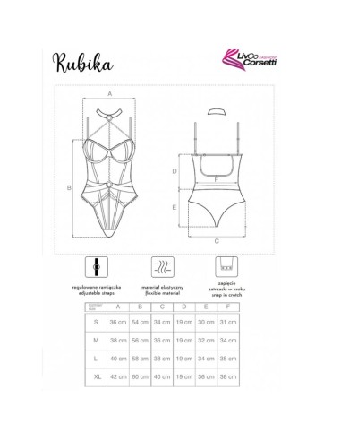 LIVCO CORSETTI FASHION RUBIKA LC XG079 BODY CON GARGANTILLA NEGRO L