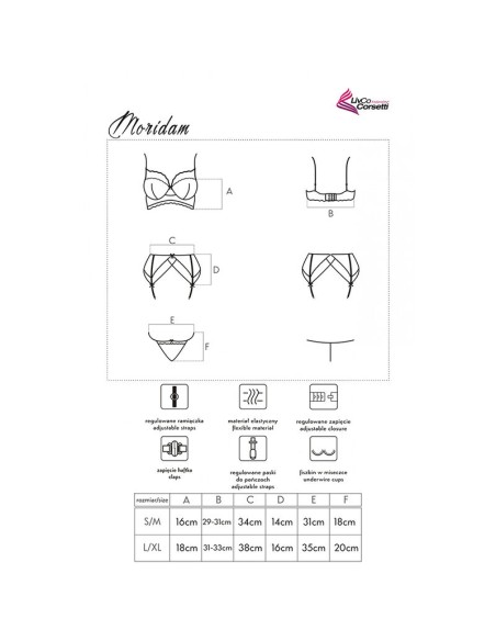 LIVCO CORSETTI FASHION MORIDAM LC 90552 SUJETADOR LIGUERO PANTY NEGRO L XL