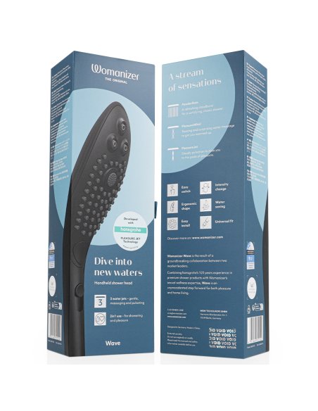 WOMANIZER WAVE CABEZAL DE DUCHA ESTIMULADOR DE CLITORAS NEGRO