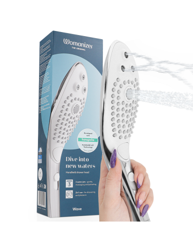 WOMANIZER WAVE CABEZAL DE DUCHA ESTIMULADOR DE CLITORAS PLATEADO