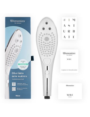 WOMANIZER WAVE CABEZAL DE DUCHA ESTIMULADOR DE CLITORAS PLATEADO