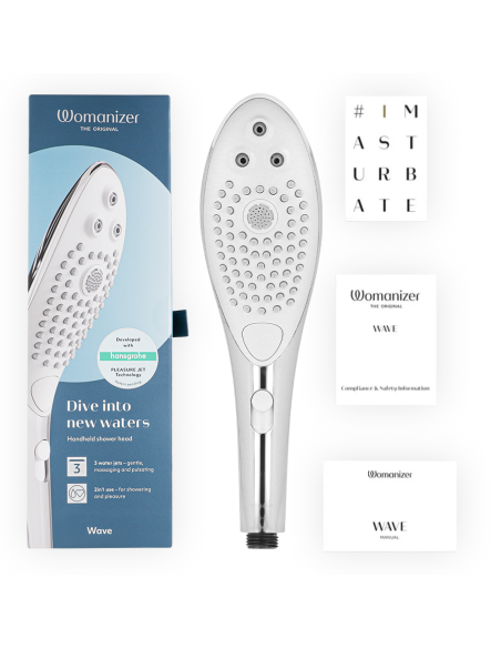WOMANIZER WAVE CABEZAL DE DUCHA ESTIMULADOR DE CLITORAS PLATEADO