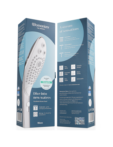 WOMANIZER WAVE CABEZAL DE DUCHA ESTIMULADOR DE CLITORAS PLATEADO