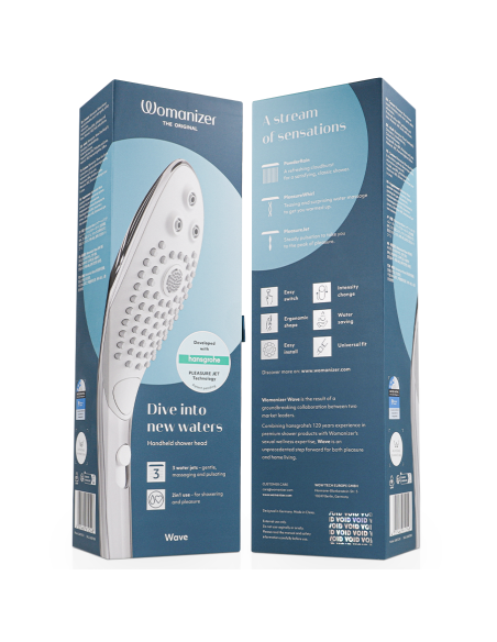 WOMANIZER WAVE CABEZAL DE DUCHA ESTIMULADOR DE CLITORAS PLATEADO