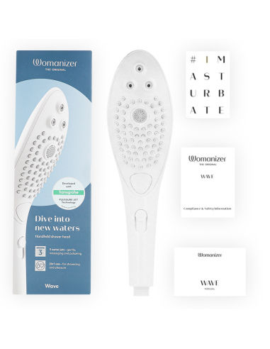 WOMANIZER WAVE CABEZAL DE DUCHA ESTIMULADOR DE CLITORAS BLANCO