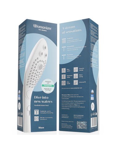 WOMANIZER WAVE CABEZAL DE DUCHA ESTIMULADOR DE CLITORAS BLANCO