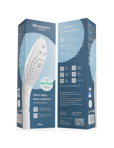 WOMANIZER WAVE CABEZAL DE DUCHA ESTIMULADOR DE CLITORAS BLANCO